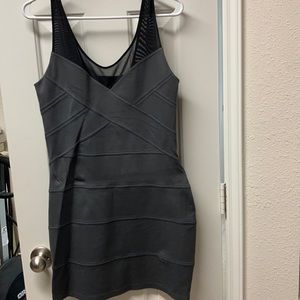 Express grey and black mesh dress